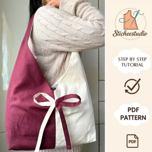 Slouchy Tie Bag Sewing Pattern: Beginner Friendly Hobo Bag (PDF Download)