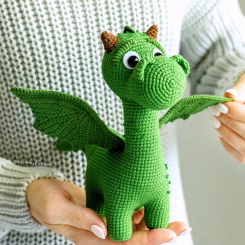 Crochet pattern Dragon, Easy crochet pattern toy