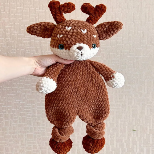 Crochet deer snuggler pattern Deer lovey pattern