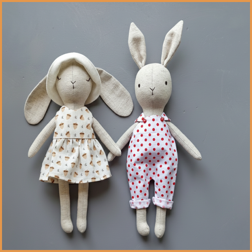 Stuffed Bunny with Clothes PDF Pattern: Eco Rag Doll Tutorial