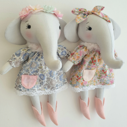 Elephant Doll Sewing Pattern: DIY Plush Toy, Clothes Included