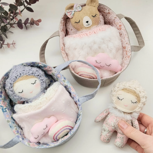 Mini Doll and Carrycot Sewing Pattern: Nursery Toy