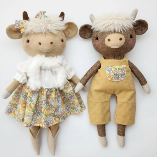 Highland Cow Sewing Pattern: DIY Stuffed Plush, Beginner Friendly