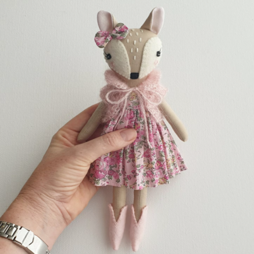 Sweet Fawn Doll PDF Pattern and Tutorial Easy Handmade Deer Doll Pattern