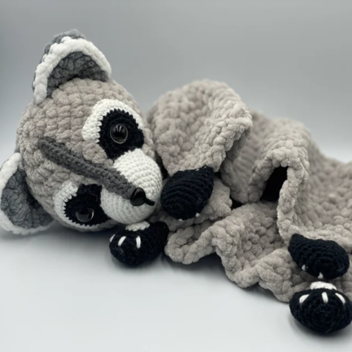 Crochet Pattern - Comforter/Lovey Cuddly Racoon