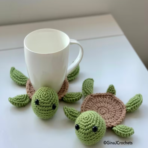 Crochet Turtle Coaster PDF PATTERN