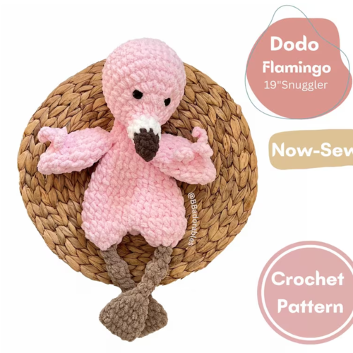 No-Sew Dodo Flamingo Snuggler Crochet PATTERN