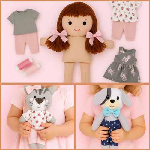 Cat Doll, Rag Doll, Dog Doll , Sewing patterns