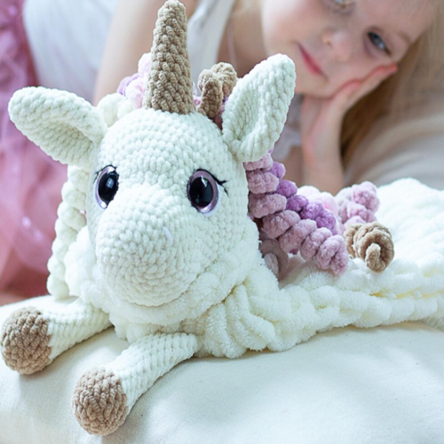 Crochet UNICORN PATTERN - unicorn crochet lovey