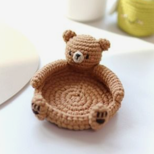Coaster Crochet Pattern, Cute Bear Design