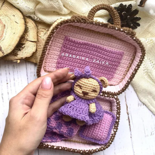 PDF Crochet Pattern Teddy Bear in Suitcase