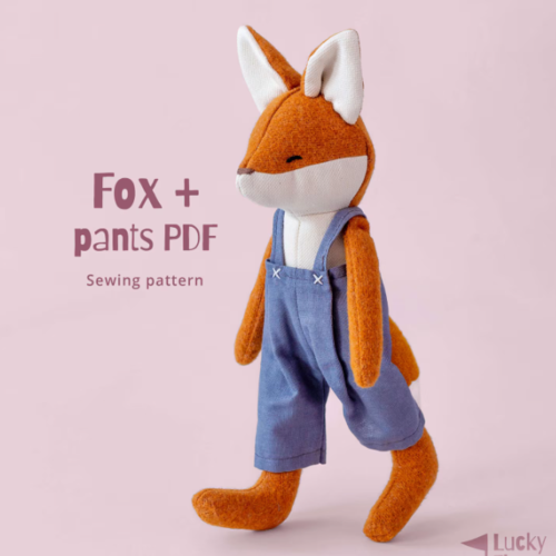 Fox Plush Sewing Pattern + Clothes in PDF – DIY Cute Stuffed Animal Toy