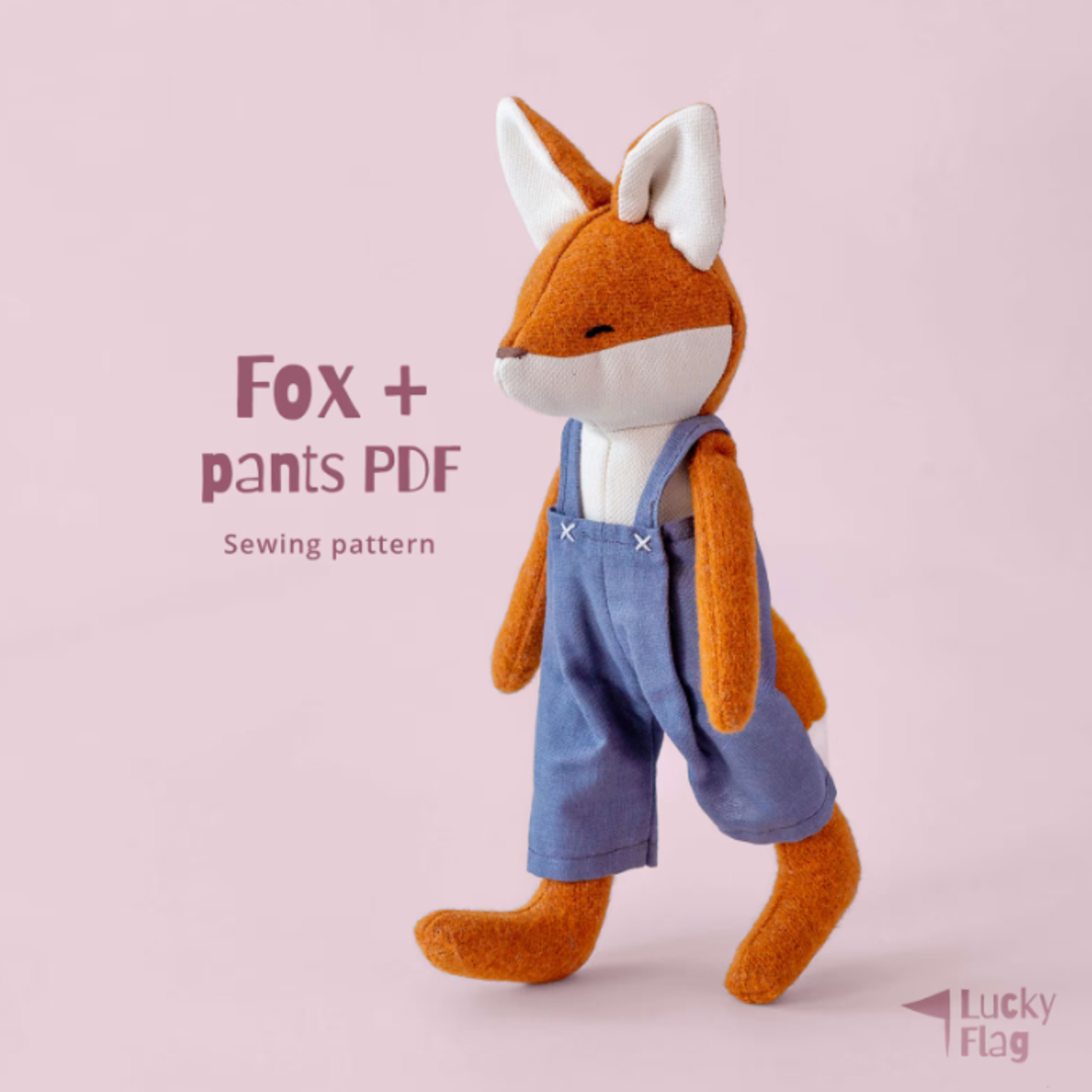 Fox Plush Sewing Pattern + Clothes in PDF