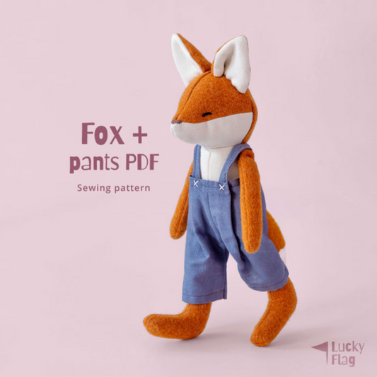 Fox Plush Sewing Pattern + Clothes in PDF