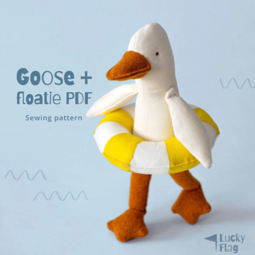 Duck Plush Sewing Pattern + Pool Float Accessory in PDF