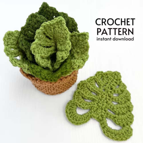 Monstera Leaf Coaster Set Crochet Pattern Plant Coasters