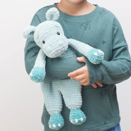 Crochet Hippo snuggler pattern, Hippo lovey, cuddle toy
