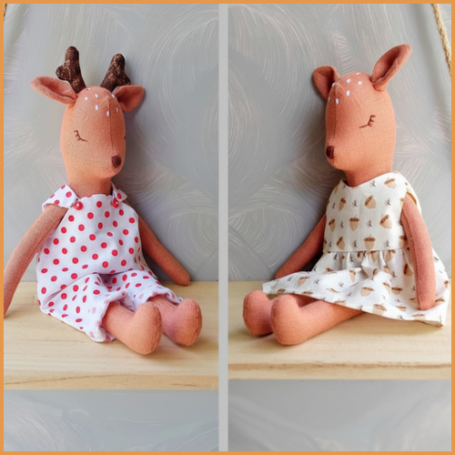 Fawn Doll Sewing Pattern: Romper & Dress, Eco Toy