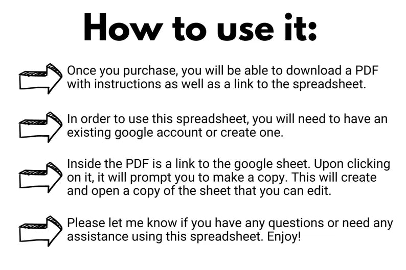 Crochet Planning Spreadsheet Bundle