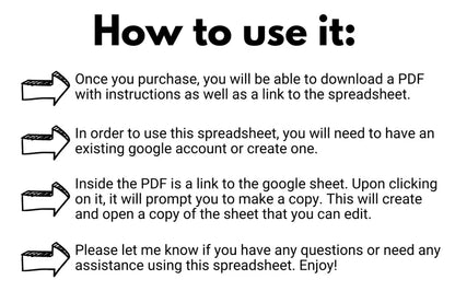 Crochet Planning Spreadsheet Bundle