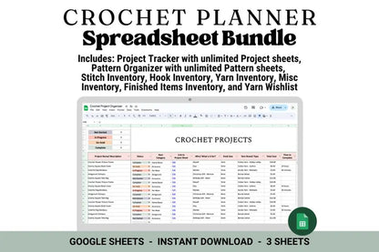 Crochet Planning Spreadsheet Bundle
