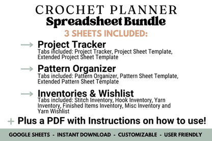 Crochet Planning Spreadsheet Bundle