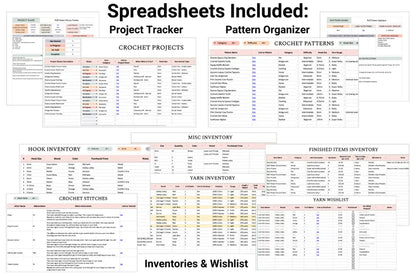 Crochet Planning Spreadsheet Bundle