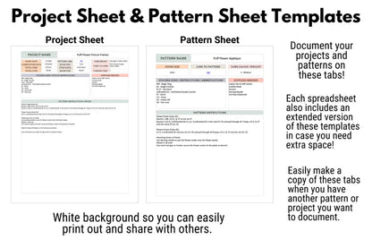 Crochet Planning Spreadsheet Bundle