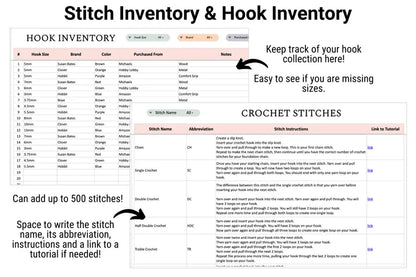 Crochet Planning Spreadsheet Bundle