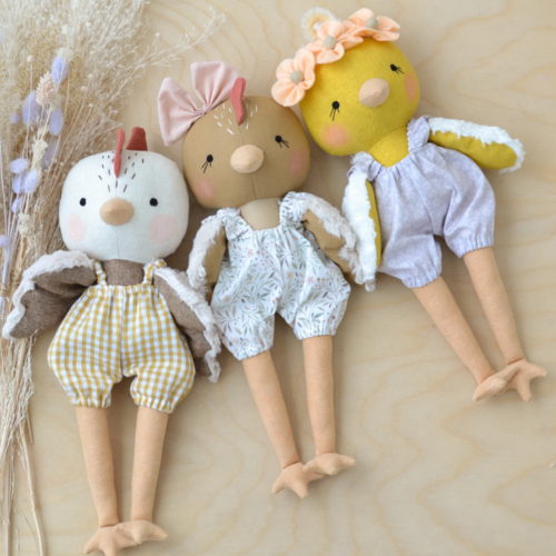 Chick or Hen Doll Sewing Pattern Animal Cuddly Toy Tutorial