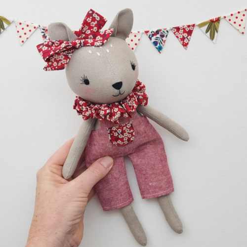 Deer Fawn Doll Sewing Pattern: Linen Woodland Toy