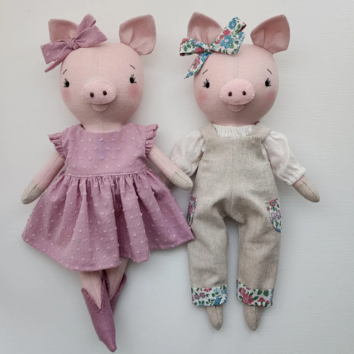 Pig Doll Sewing Pattern: DIY Stuffed Plush Toy